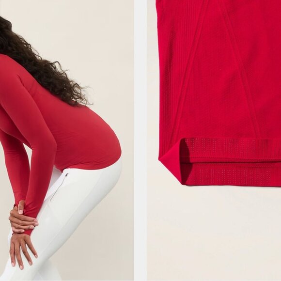 Athleta Momentum Long Sleeved Shirt Clover Berry/Cherry Red Size XL - Picture 2 of 7